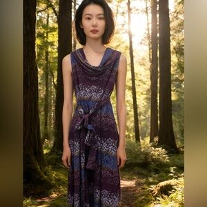 🐇Vintage BCBG Midi belted dress L